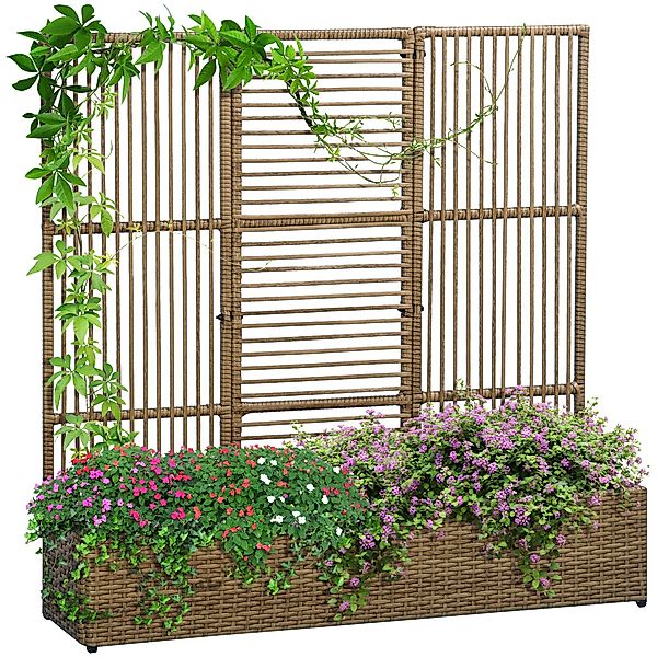 Outsunny Blumenkasten mit Rankhilfe, wetterbeständig (Pflanzkasten, günstig online kaufen