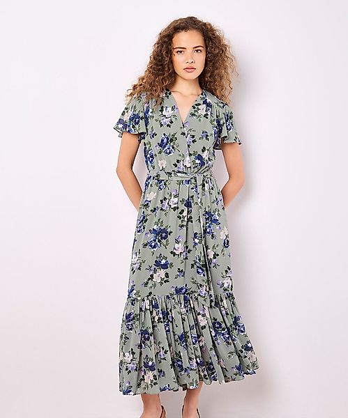 Apricot Druckkleid Midikleid in Wickeloptik, (2-tlg., günstig online kaufen