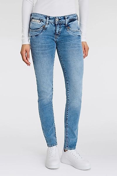 Herrlicher Slim-fit-Jeans "Piper Slim Denim", mit Zierknöpfen an den Gesäßt günstig online kaufen