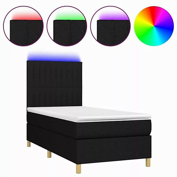 vidaXL Boxspringbett Bett Boxspringbett mit Matratze & Topper & LED (80 x 2 günstig online kaufen