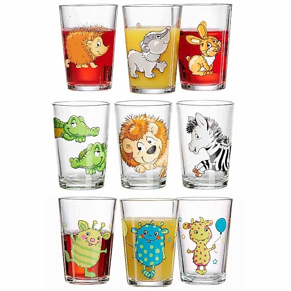 Ritzenhoff & Breker Kinderbecher "Kindergläser Wald/Zoo/Monster 205 ml 9er günstig online kaufen