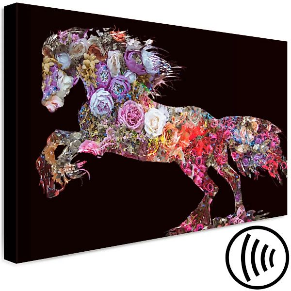 Wandbild Blumenwahn - Abstraktion mit einem Blumenmotiv in Pferdeform XXL günstig online kaufen
