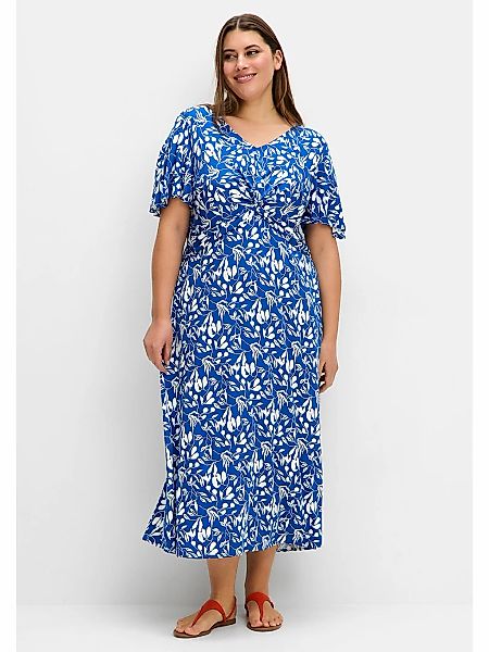 Sheego Sommerkleid "Große Größen", mit Knotendetail in der Taille günstig online kaufen