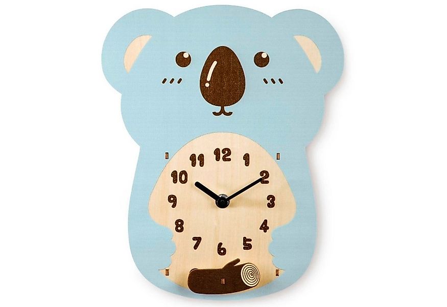 Hama Uhr Kinderwanduhr Koala Holz Wanduhr Kinder Mint (Kinderuhr Quarz Uhr günstig online kaufen