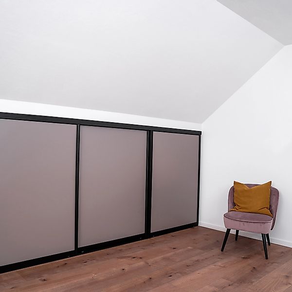 Schiebetür-Bau-Set Kniestock Profil Schwarz Dekor Taupe 1022 x 1400 mm günstig online kaufen