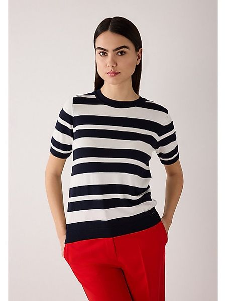 MORE&MORE Rundhalspullover Kurzarm-Pullover mit Streifen günstig online kaufen