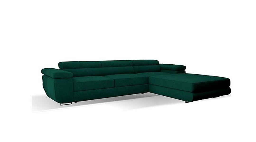 Goldstoff Ecksofa mit Schlaffunktion und Bettkasten eckcouch l-form VENUS T günstig online kaufen