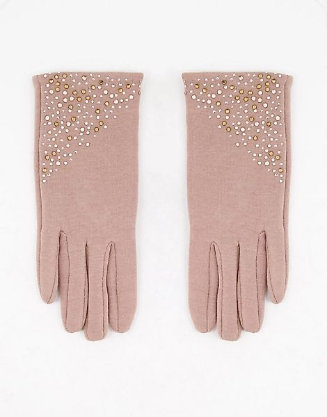 Boardmans – Mit Strasssteinen verzierte Handschuhe in Camel-Neutral günstig online kaufen