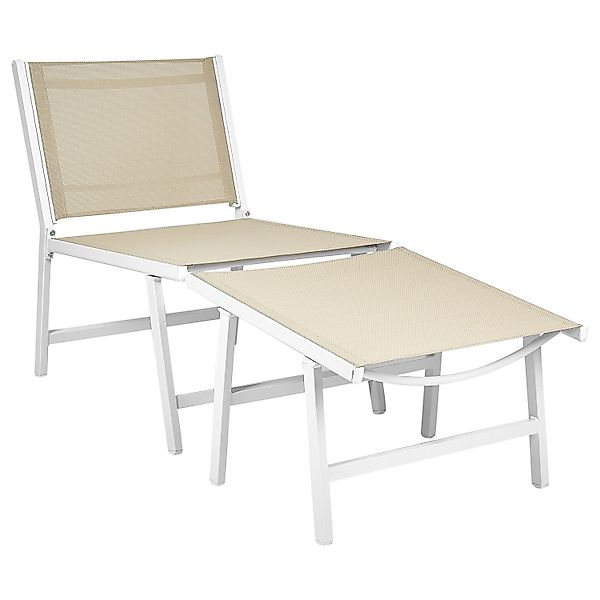 Beliani Gartenstuhl Beige Weiss 60x54x70 günstig online kaufen