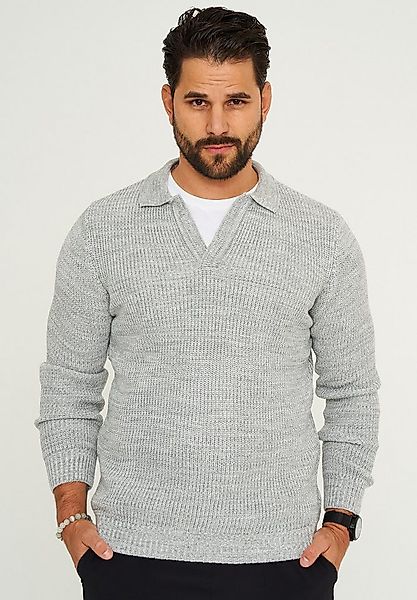 CARISMA Strickpullover CRALYTUS Herren Grobstrick Pulli mit Polo-Kragen Win günstig online kaufen