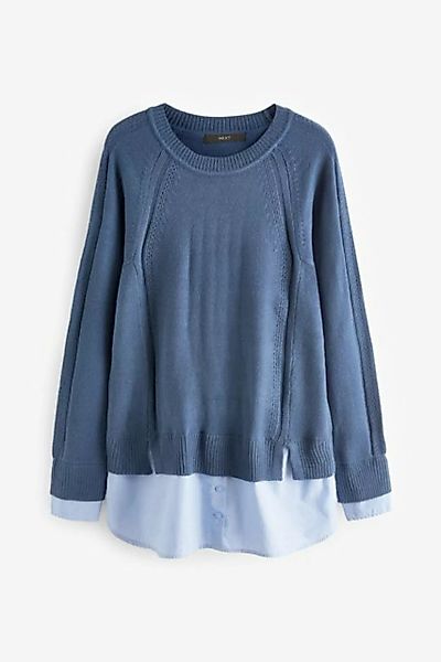Next 2-in-1-Pullover Kuscheliger Pullover mit Blusendetail (1-tlg) günstig online kaufen