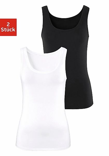Vivance Tanktop "aus elastischer Baumwoll-Qualität", (2er-Pack) günstig online kaufen