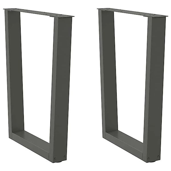 vidaXL Esstisch Beine V-Form 2 Stk Anthrazit 60x72-73,3 cm Stahl 4012642 günstig online kaufen
