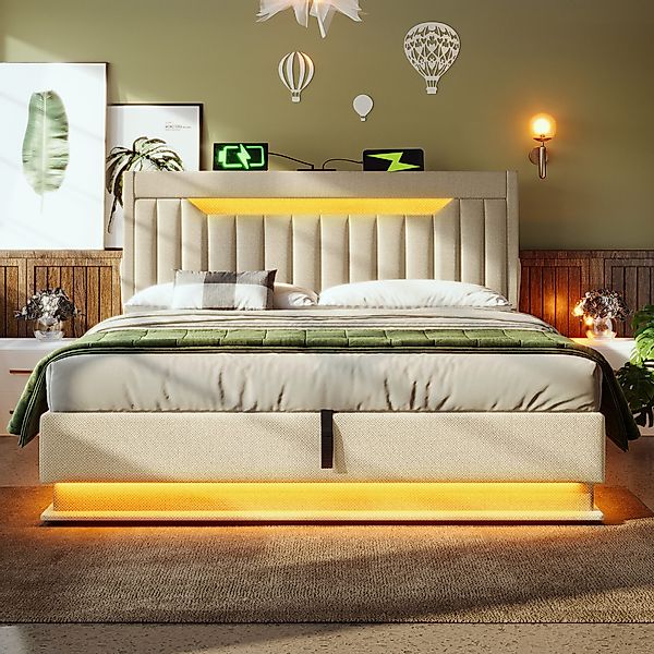 HAUSS SPOLE Polsterbett 160x200 mit USB- günstig online kaufen