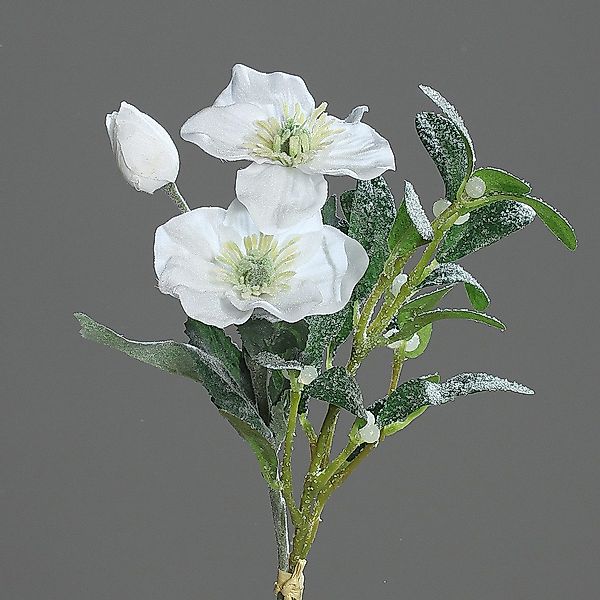 Kunstblume Christrosen- Mistelbund 34cm geeist DP günstig online kaufen