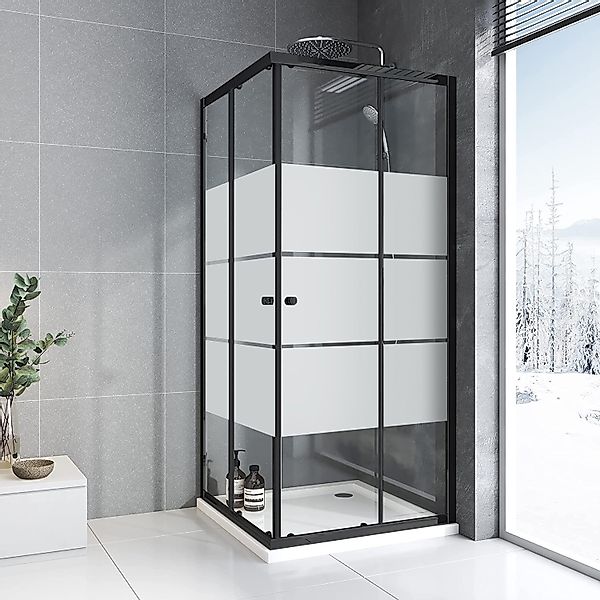 Boromal Eckdusche 75x75 H:185cm Duschkabine Schiebetür, günstig online kaufen