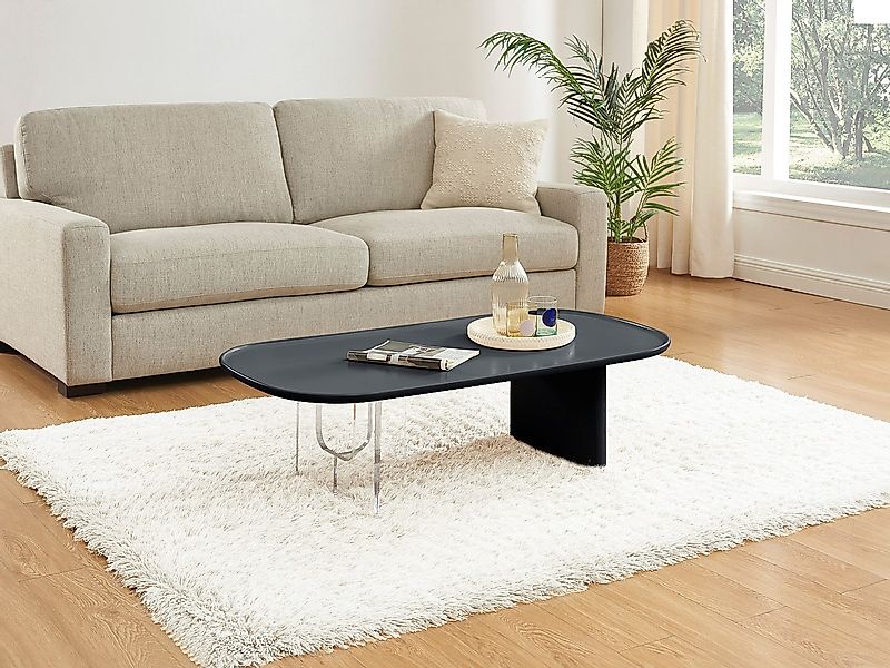 Couchtisch - MDF & Acryl - Schwarz & Transparent- RASIA günstig online kaufen
