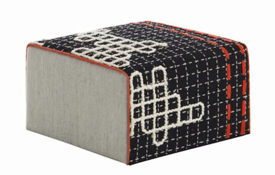 Sitzkissen Bandas Small textil weiß orange grau schwarz / 60 x 60 x H 35 cm günstig online kaufen