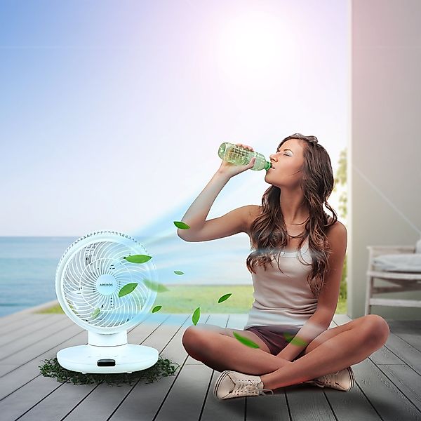 Arebos Tischventilator mit Timer, 55W, 3D günstig online kaufen