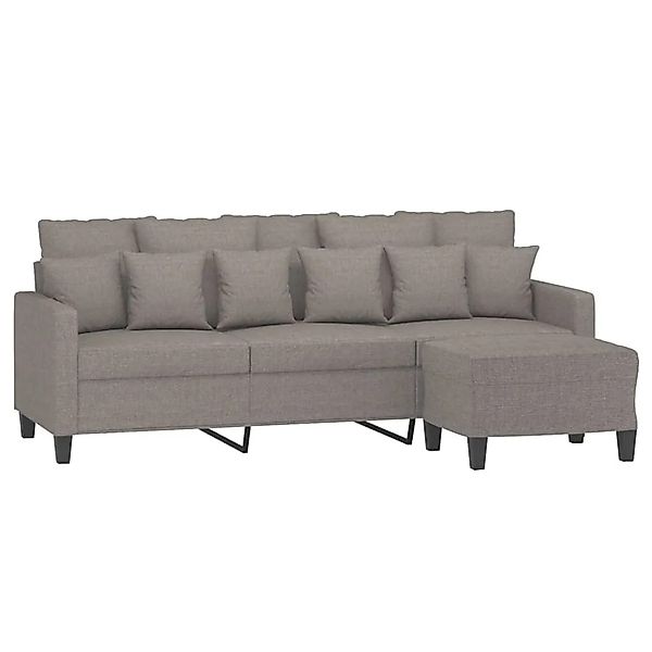 vidaXL 3-Sitzer-Sofa mit Hocker Taupe 180 cm Stoff 3201096 günstig online kaufen