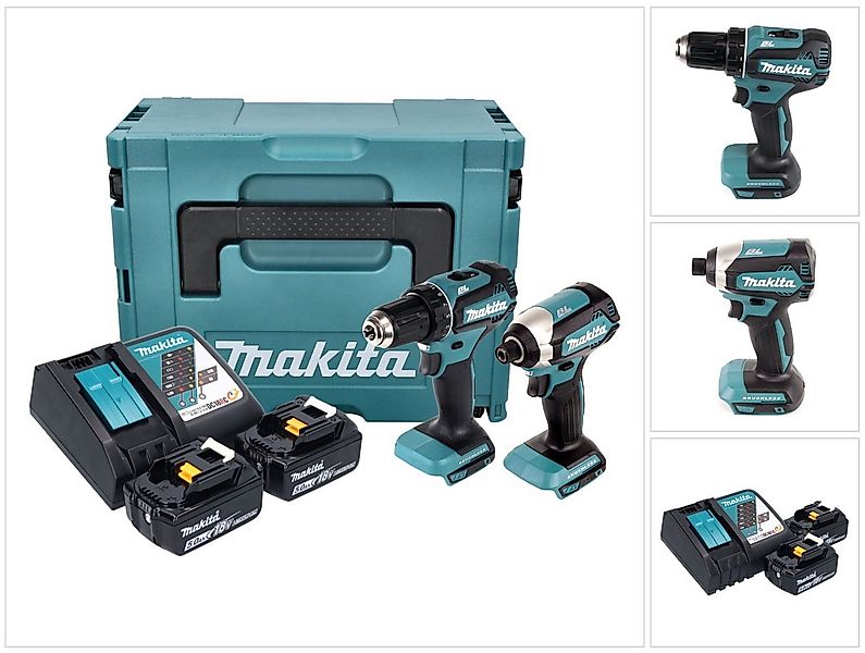 Makita Akku-Schrauber DLX 2289 TJ Combo Kit 18 V mit DDF 485 Akku Bohrschra günstig online kaufen