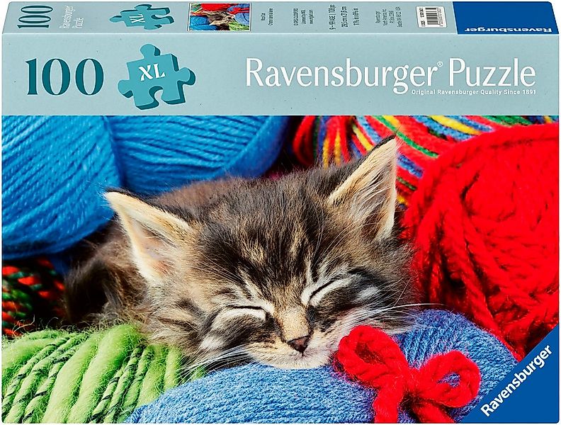 Ravensburger Puzzle Feel Well & Puzzle, Wollkätzchen, 100 Puzzleteile, XL, günstig online kaufen
