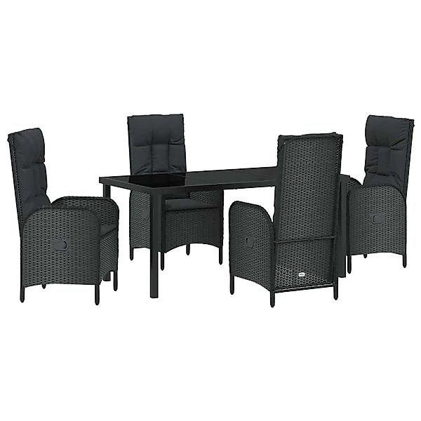 vidaXL Garten Essgruppe mit Kissen 5-Tlg Schwarz Poly Rattan 3380116 günstig online kaufen
