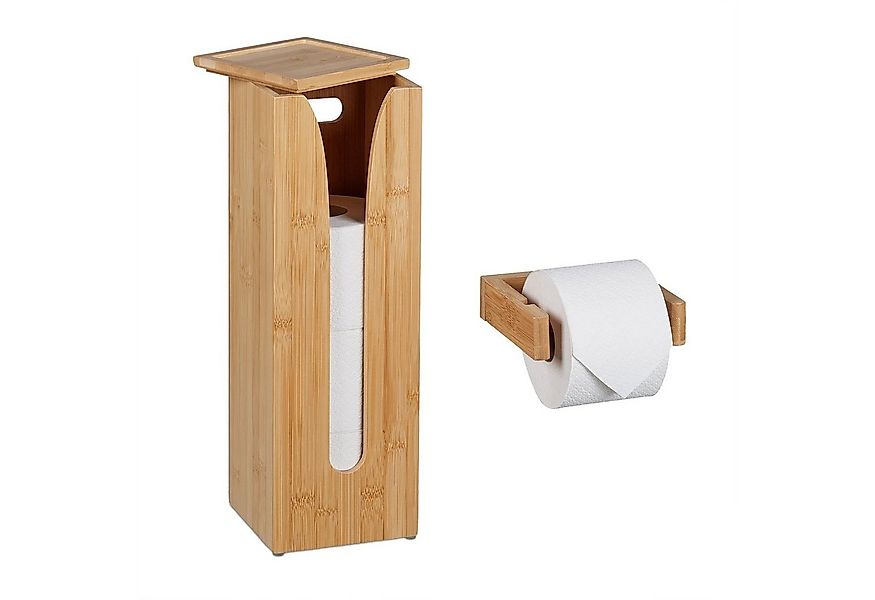 relaxdays Toilettenpapierhalter 2-teiliges Toilettenpapierhalter Set günstig online kaufen