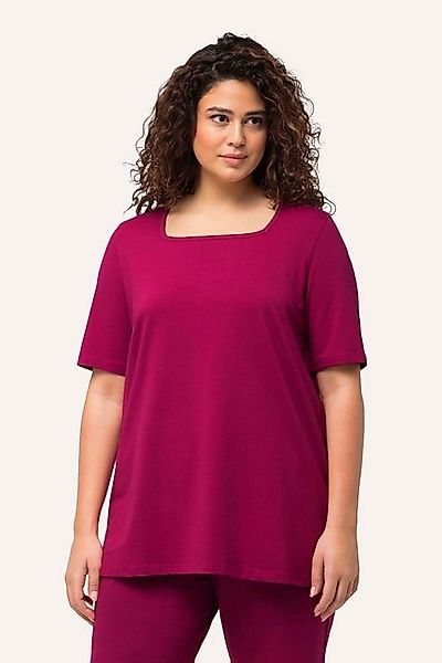 Ulla Popken T-Shirt T-Shirt A-Linie Carré-Ausschnitt Halbarm günstig online kaufen