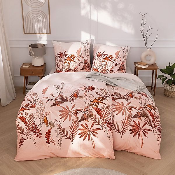 Estella Interlock Jersey Bettwäsche Viviene 6964-290 Blätter 135x200 günstig online kaufen