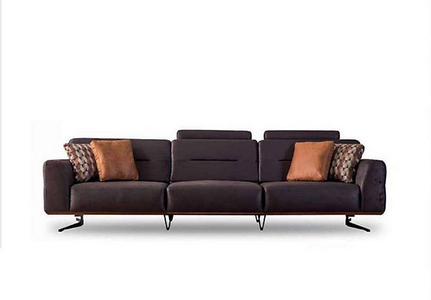 Xlmoebel Sofa Luxuriöse graue Kunstleder-Couch für drei Personen, passend z günstig online kaufen