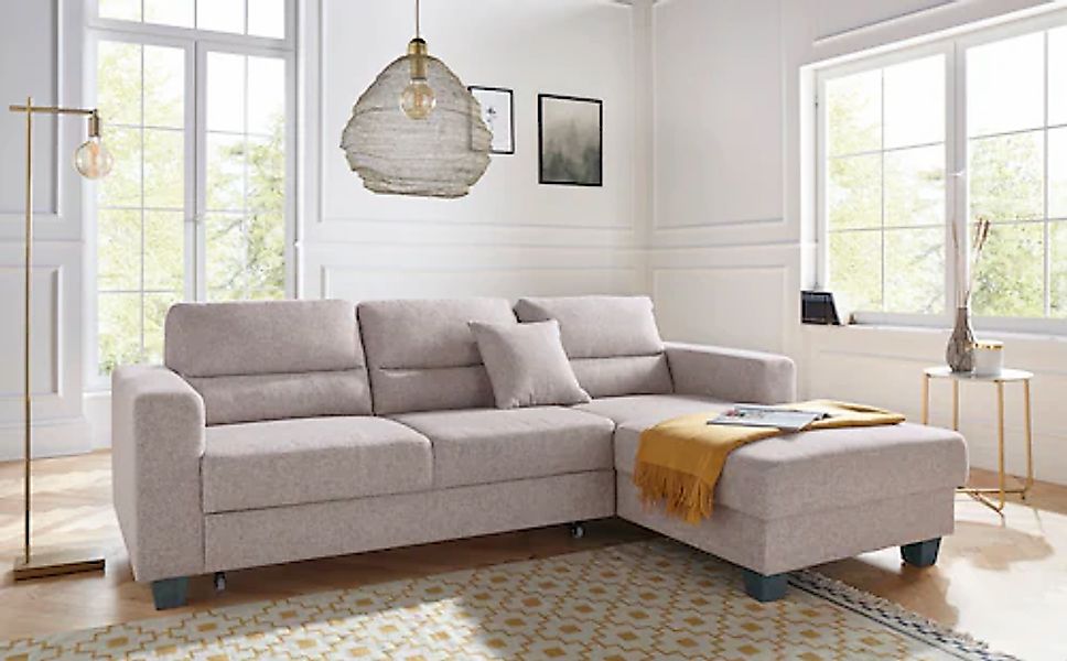 TRENDMANUFAKTUR Ecksofa »Chamber, zeitlos und modern, hoher Sitzkomfort, L- günstig online kaufen