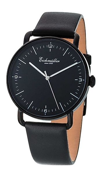 Eichmüller Quarzuhr Herrenuhr Slim Gehäuse, Schwarz, Lederband 40 mm 3030-0 günstig online kaufen