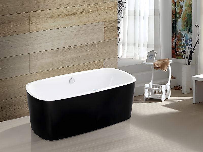 LED-Whirlpool Badewanne - 1 Person - 155 L - Schwarz - SIRGAO günstig online kaufen