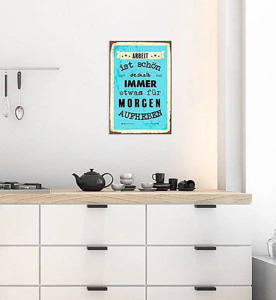 queence Metallbild "Arbeit für Morgen" Schriftzug  Schriftzüge 1 Stk. tlg. günstig online kaufen