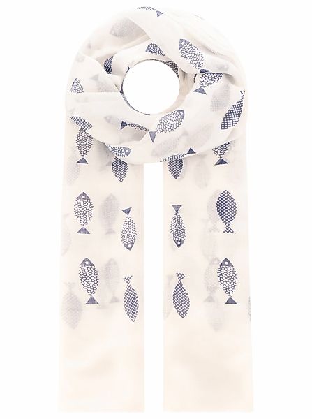 Zwillingsherz Schal ""Fisch"" Fischmotiv, leichter Stoff, maritimer Look günstig online kaufen