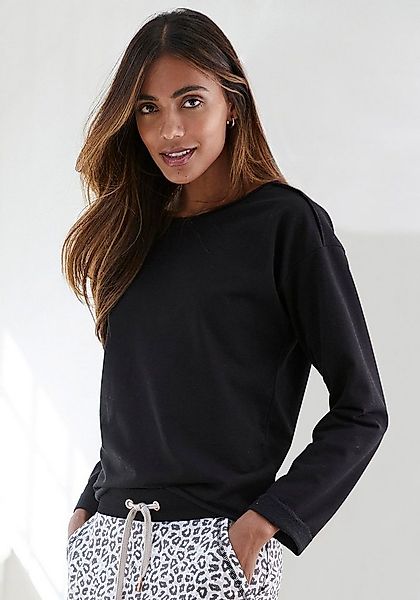 LASCANA Sweatshirt Langarmshirt in locker sitzendem Schnitt, Loungewear günstig online kaufen