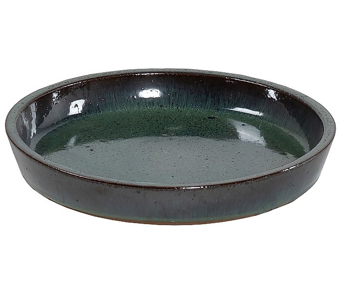 Dehner Blumentopf Untersetzer, Keramik, glasiert, grün günstig online kaufen