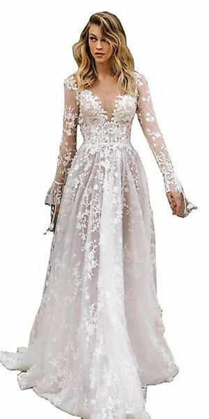 RUZU UG Abendkleid Hochzeitskleid Bankettkleid Damen Verlobungskleid Spitze günstig online kaufen