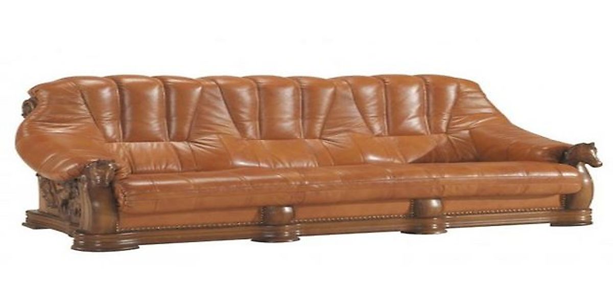 Xlmoebel Sofa Neue Echtleder-Holz Dreisitzer Polstercouch (ohne zusätzliche günstig online kaufen