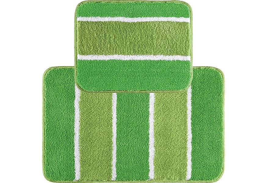 REDBEST Badematte Badematte + WC-Vorlage Set 2-teilig, Höhe 18 mm, eckig, S günstig online kaufen