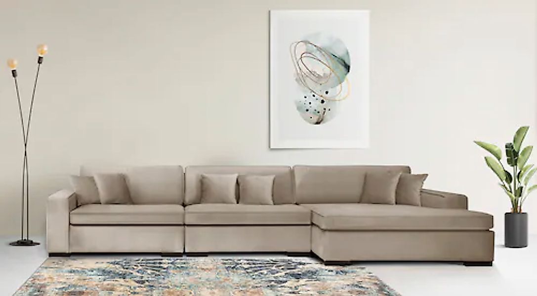 Home affaire Ottomane »Skara L-Form«, Lounge-Sofa mit Federkernpolsterung, günstig online kaufen