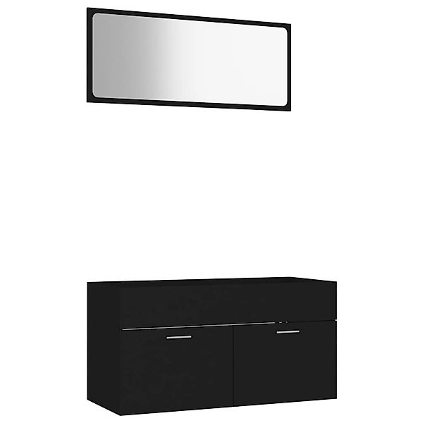 vidaXL 2-tlg. Badmöbel-Set Schwarz Holzwerkstoff Modell 4 günstig online kaufen
