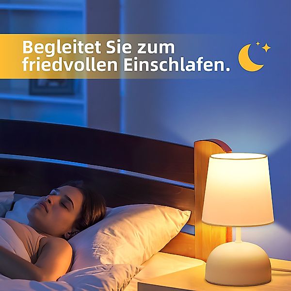 Nettlife Tischleuchte Beige Stoff mit Kabel günstig online kaufen
