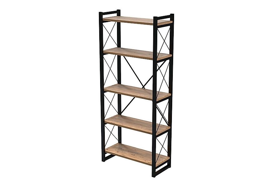 en.casa Standregal, Skørping Bücherregal mit Metallgestell mit 5 Ablagen Ho günstig online kaufen