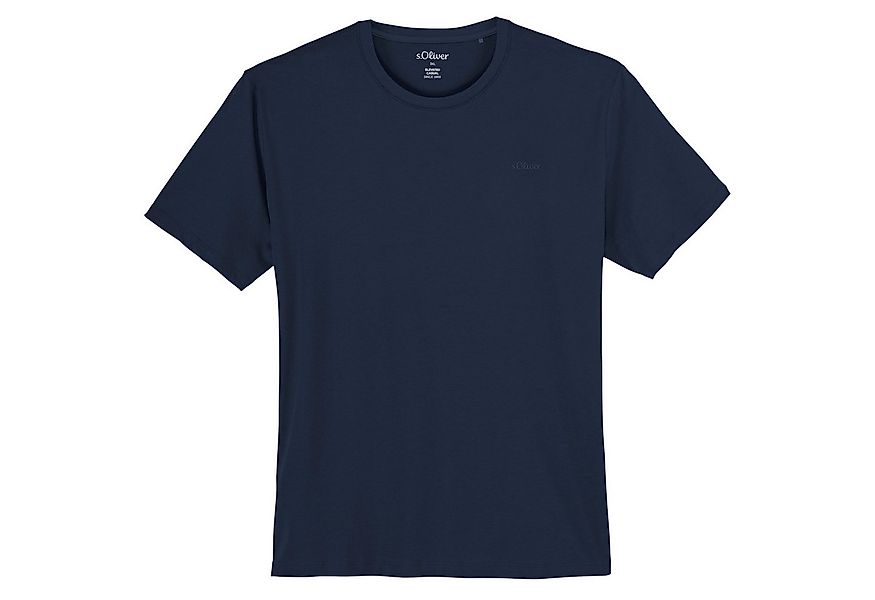s.Oliver Rundhalsshirt s.Oliver Übergrößen Basic T-Shirt Rundhals navy günstig online kaufen