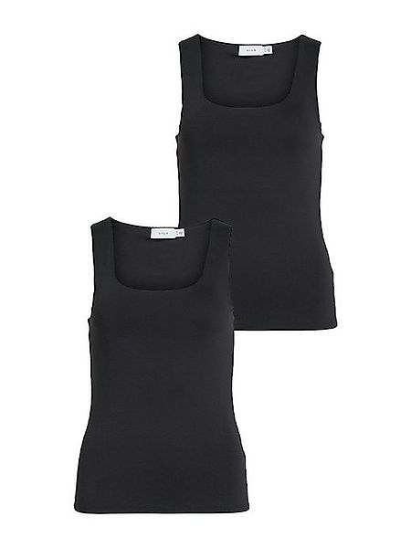 Vila Shirttop 2er-SET Tank Top Bluse Figurbetont (2-tlg) 8457 in Schwarz-3 günstig online kaufen