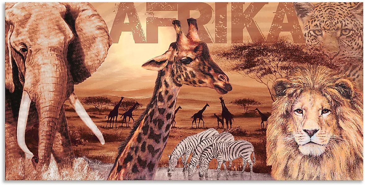 Artland Wandbild "Afrika" Wildtiere 1 Stk. tlg. als Alubild, Leinwandbild, günstig online kaufen