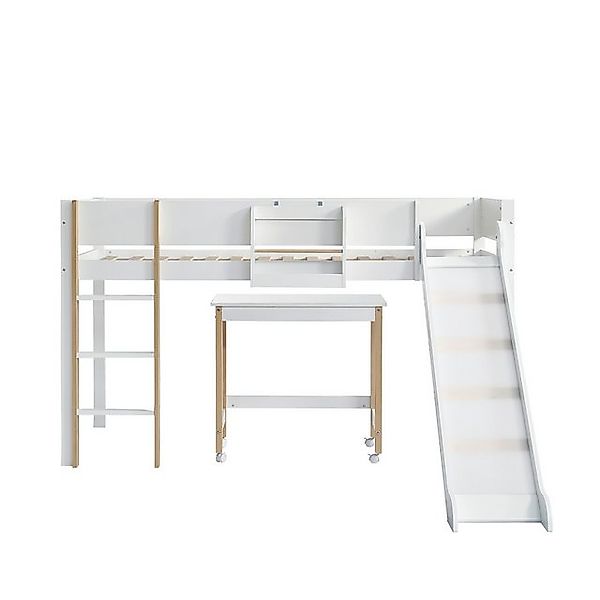Thanaddo Hochbett Hochbett, Etagenbett, Jugendbett mit Rutsche günstig online kaufen