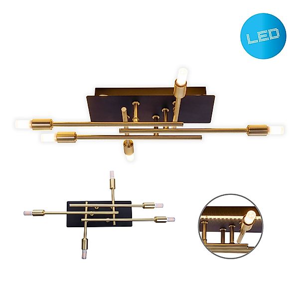 näve LED Deckenleuchte »Ancona« G9 1 Stk. Warmweiß schwarz/gold, mit LED Ba günstig online kaufen